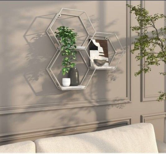 Marble Hexagon Wall Shelf