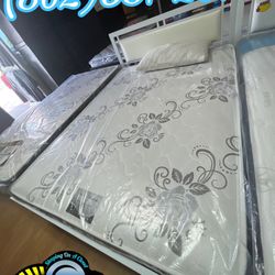 Full Bed Frame With Mattresses Matrimonial New 