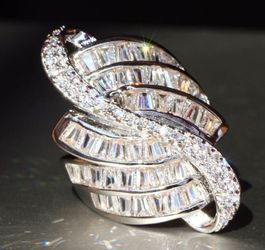 New 925 Sterling silver with white sapphire wedding ring