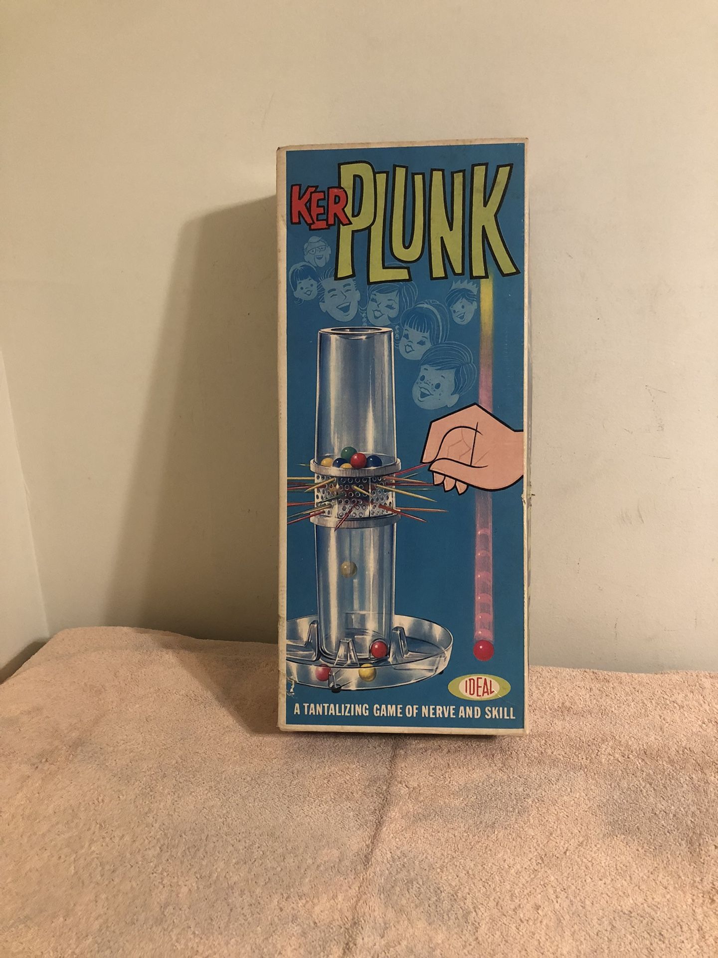 Vintage 1967 Ideal Ker Plunk Game Missing 1 Red Skinny Stick With Glass Marbles