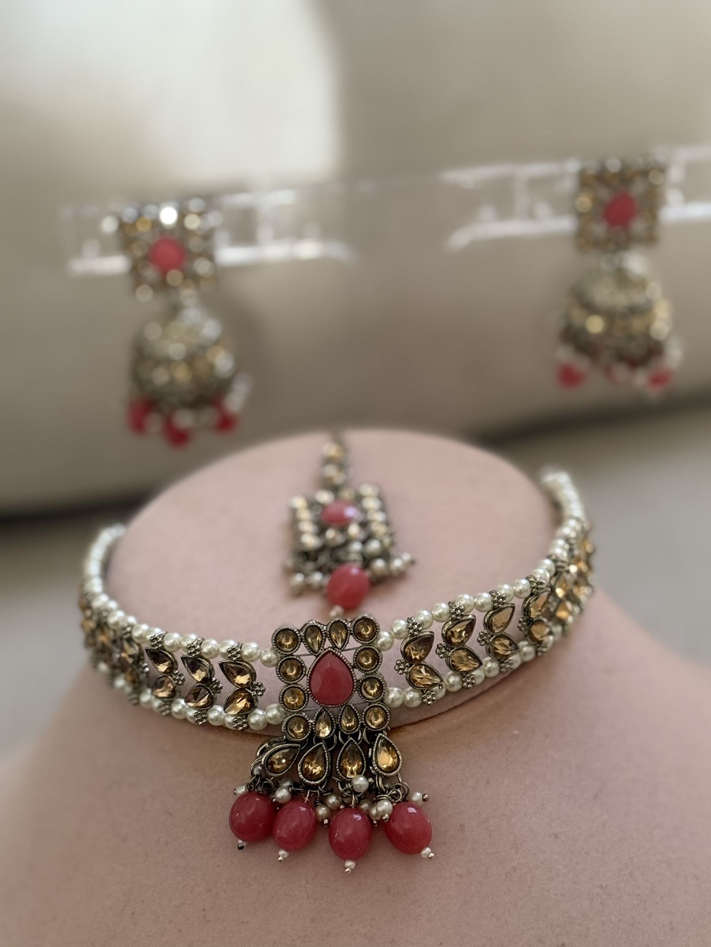 Indian Traditional Kundan Necklace Set Ethnic Wedding Party Designer Jewelry