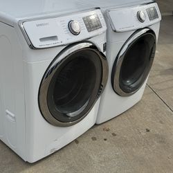 Front Load Samsung Washer And Dryer Electric High Efficiency working perfectly extra for delivery same day delivery and installation available