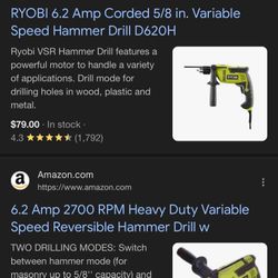 Ryobi Hammer Drill. Brand New 