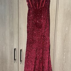 Prom Dress Size 0 Red With Adjustable Back New 