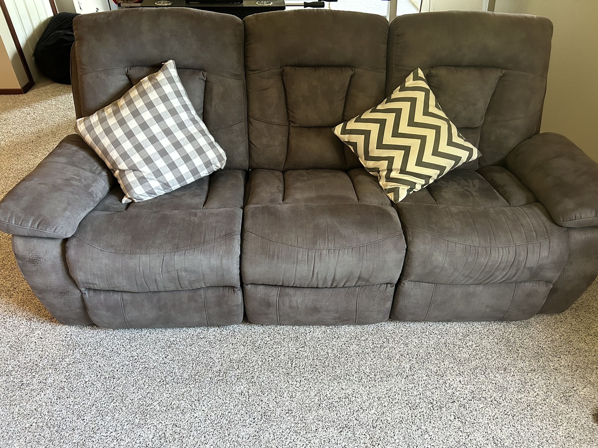 Microfiber Power Recliner Sofa