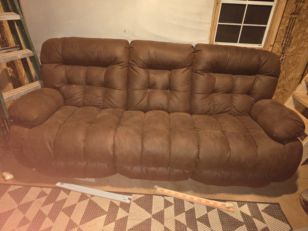 Brown Sofa And Recliner