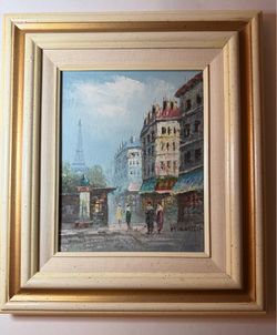 Vintage M. Sandor Oil Painting of Paris (Signed)
