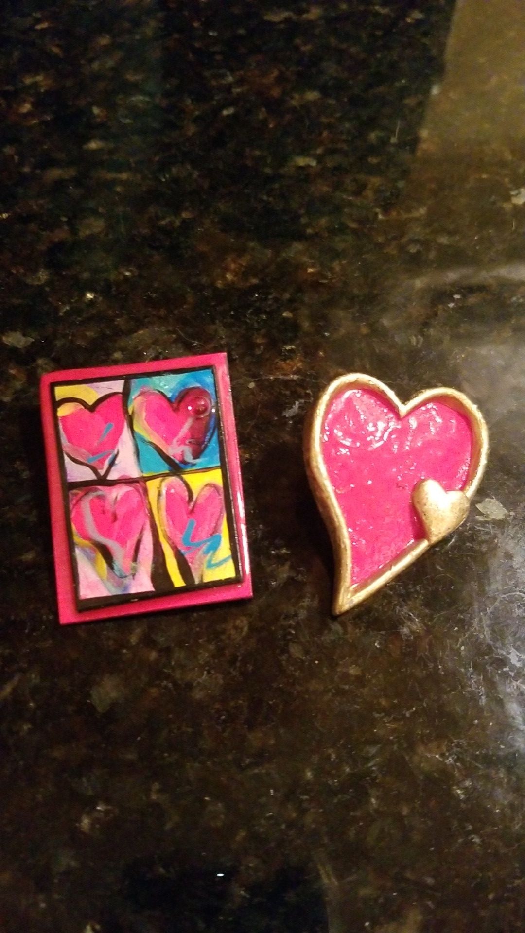 2 heart pins