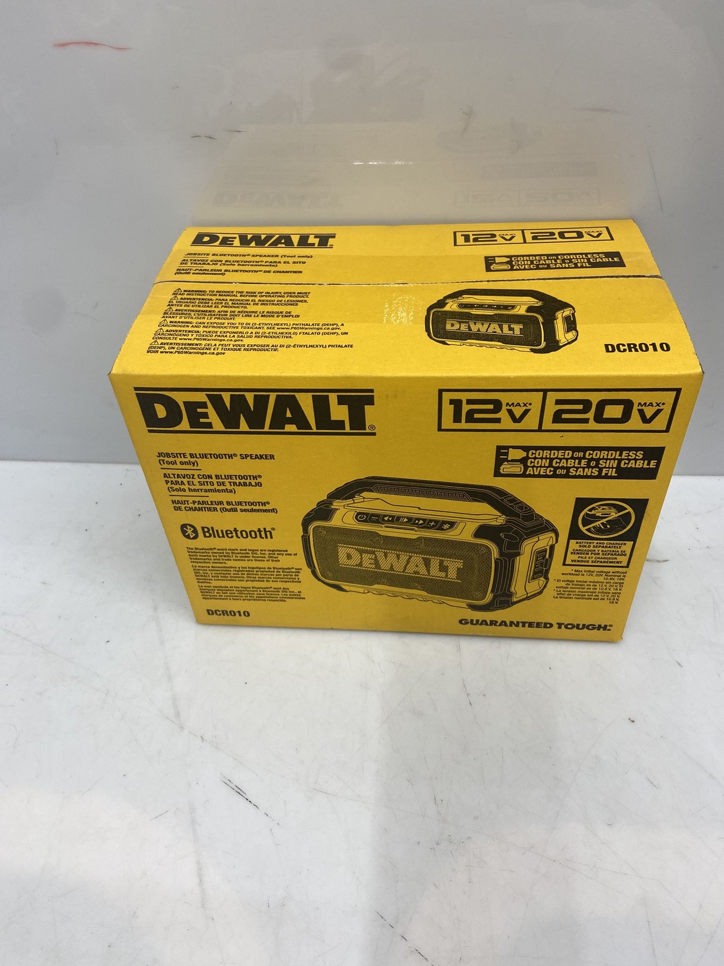 DEWALT DCR010 12V/20V MAX* JOBSITE BLUETOOTH SPEAKER