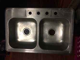Stainless steel dual kitchen sink