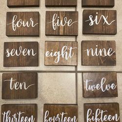 Handmade Wood Rustic Wedding Table Numbers - Price drop