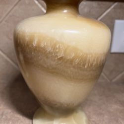 Egyptian Onyx Marble Stone Hand Carved Unique Heavy Vase