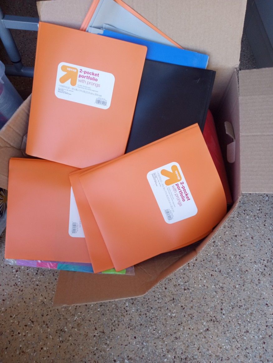 2 Large Boxes NEW Notebooks And Vinal Folders