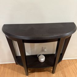 Half-Moon Console Table – Sleek Dark Wood Finish