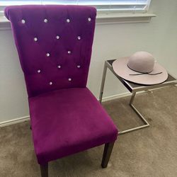 Bejeweled Purple Velvet Accent Chair