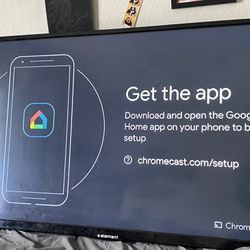 50” element Tv With Google Chrome Cast Device