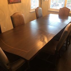 Wooden Table W/ 6 Chairs