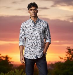 NEW Robert Graham Hayden shirt Men’s XL long sleeve contrast cuffs Blue and Purple Floral NWT