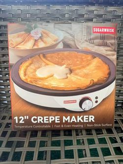 12-Inch Electric Crepe Maker with Adjustable Temperature – Brand New