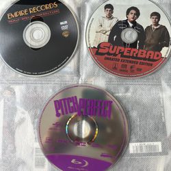 Superbad, Pitch Perfect, Empire Records DVDs 
