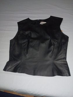 Newport News Leather Peplum Top