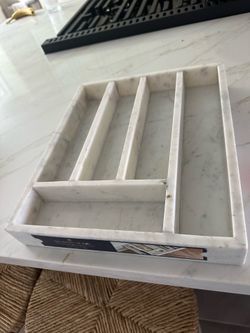 White Marble Silverware Organizer