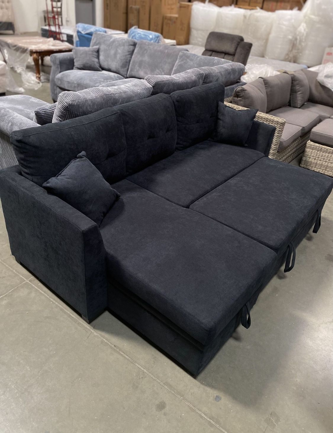 New! Reversible Sectional Sofa Bed, Sofabed, Sectional, Sectionals, Couch, Sofa, Sectional Sofs With Storage Chaise, Sectional Couch, Sleeper Sofa. Pl