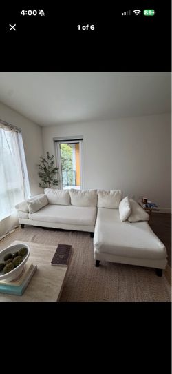 White Sectional Chaise couch