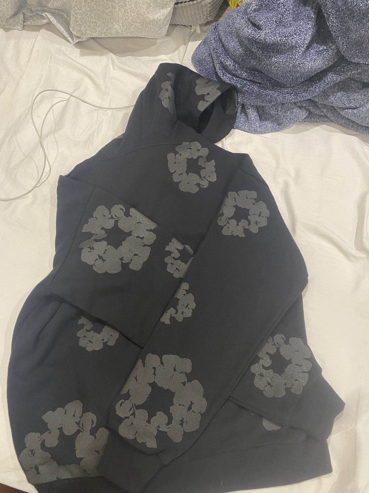 Black Denim Tear Hoodie Size L Brand New