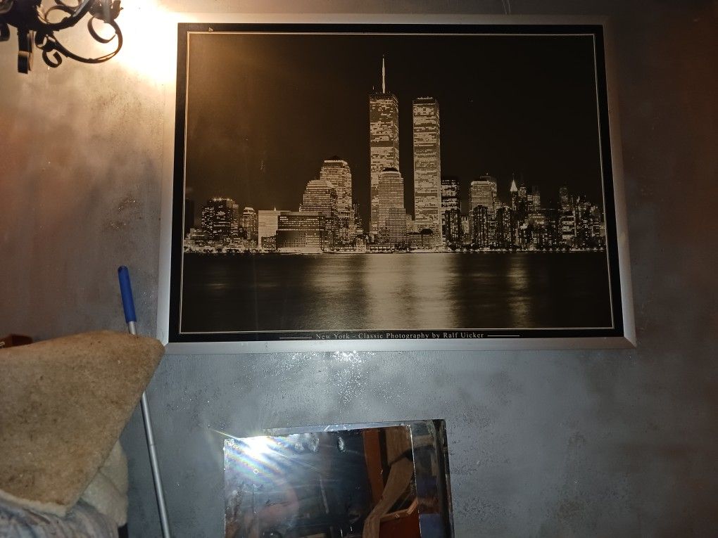 Big Twin Tower Picture Framed By Ralf Uicker 47x36