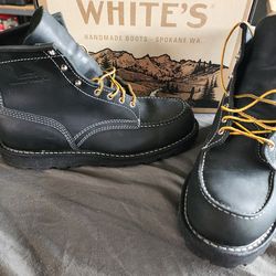 White's Boots PERRY HYBRID  WEDGE men's 11.5 EE  BLACK 6" leather handmade