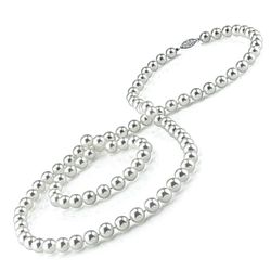 AKOYA 11mm White Pearl Necklace • AAA Quality Near-Round, 14k White Gold 17”, BRAND NEW