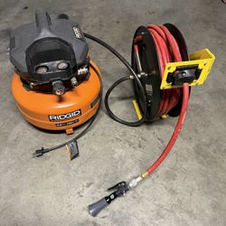 Air Compressor And Hose Reel 