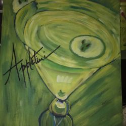 Approximately 22” By 24”  Green Canvas Appletini’ 