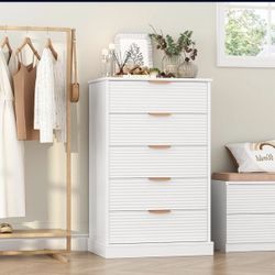  5 Drawer Dresser, White