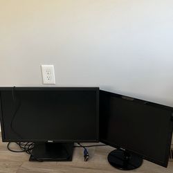 2 Monitor Screens For sale - Asus And Dell 