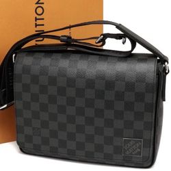Perfect mothers day gift Authentic District PM Graphite Damier Graphite Crossbody Bag