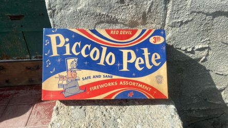 Vintage 1960s Red Devil Fireworks Box.