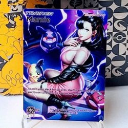 Ultra Legendary Rare Shiny POKEMON MARNIE Custom Orica Pokemon Card full Art Holo waifu diy Video Games SHIPPING ONLY 