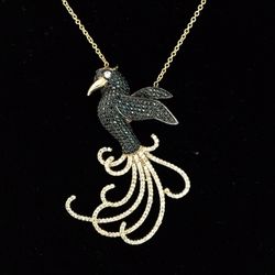 Elegant Gold Plated Necklace with Bird Zikon Pendant