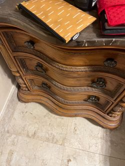 Wood chest and 2 nights tables