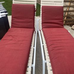 2 Pool Chairs With Cushions 
