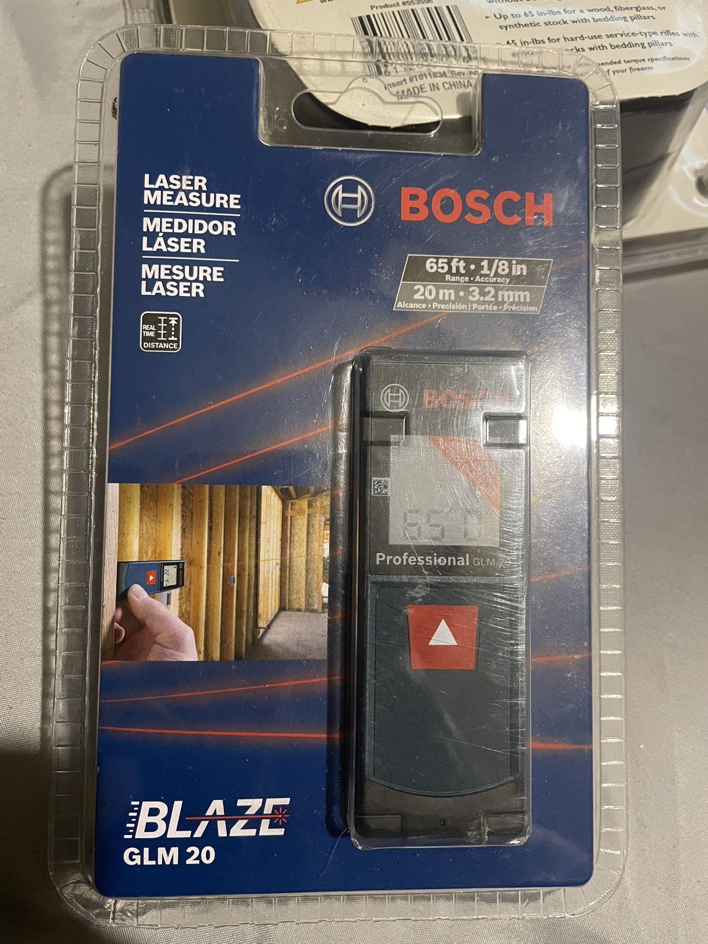  Bosch GLM20 Blaze 65ft Laser Distance Measure with Real Time Measuring