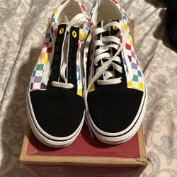 Vans Shoes - Old Skool- Checkerboard Rainbow