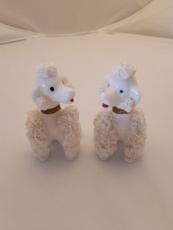 Vtg Spaghetti Poodle Salt & Pepper Shakers