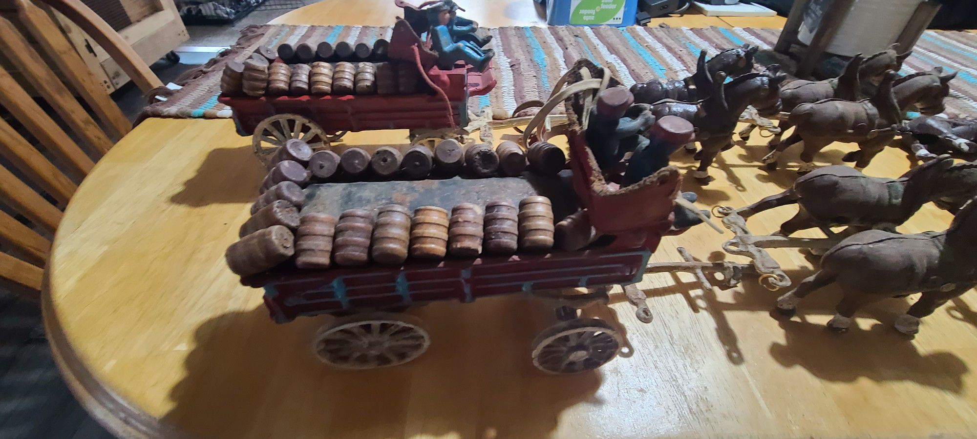 2 Very Old Cast iron Horse And Buggy Sets 
