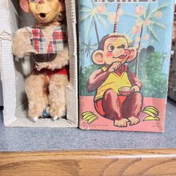 1950S Antique Bubble Blowing Monkey Toy