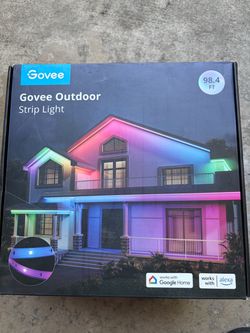 Outdoor LED Strip Lights RGBIC with Warm and Cold White, 98.4ft 2.4G WiFi Smart Outdoor Lights, IP65 Waterproof, Work with Alexa and Google Assistant,