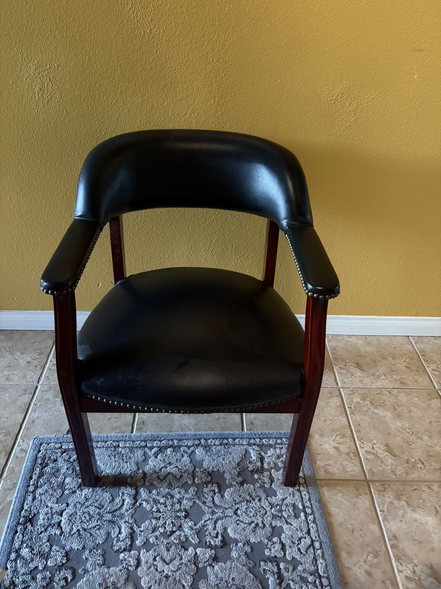 2 - Cushioned Leather Chairs