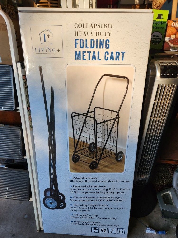 Living T Collapsible Heavy Duty Metal Cart